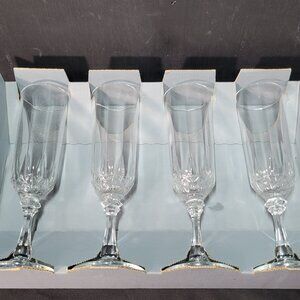 Vintage Toscany Brighton Champagne Flutes 7 7/8 Full Lead 24% Made In The USA
